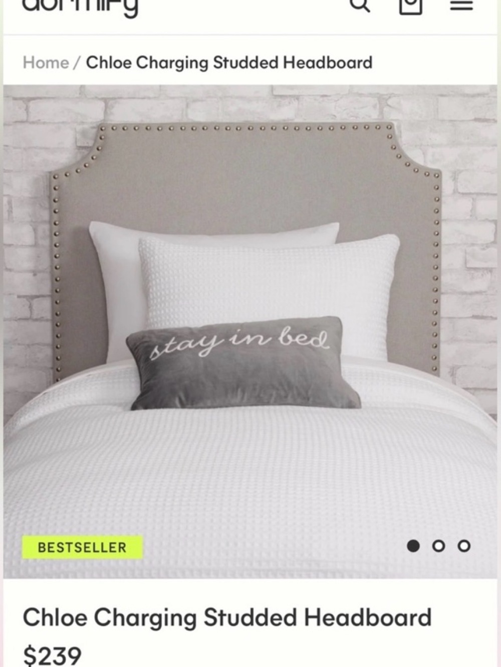 Dormify Twin XL Studded Headboard